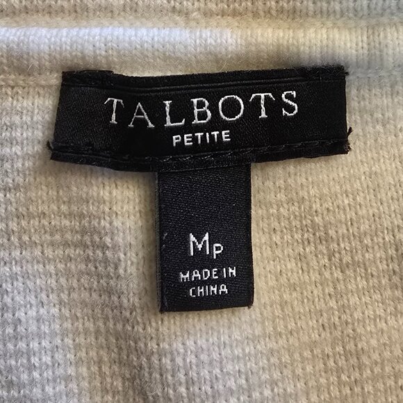 TALBOTS Cream  Notch Collar Sweater Blazer sz M Petite - Picture 5 of 9